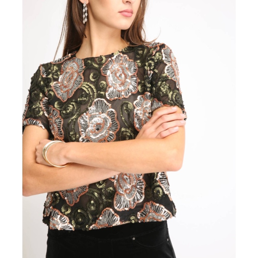 South Moon Under "Endless Rose" sequin blouse.